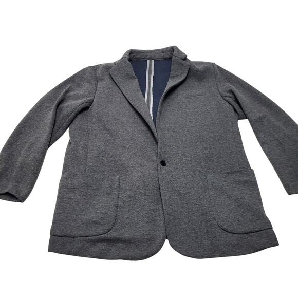 Dapper Boi gray casual knit blazer jacket stretch - Picture 1 of 9